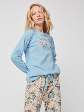 Pijama comprido de mulher em algodão com estampado floral